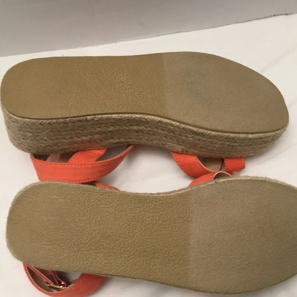 Lulu's strappy orange slippers